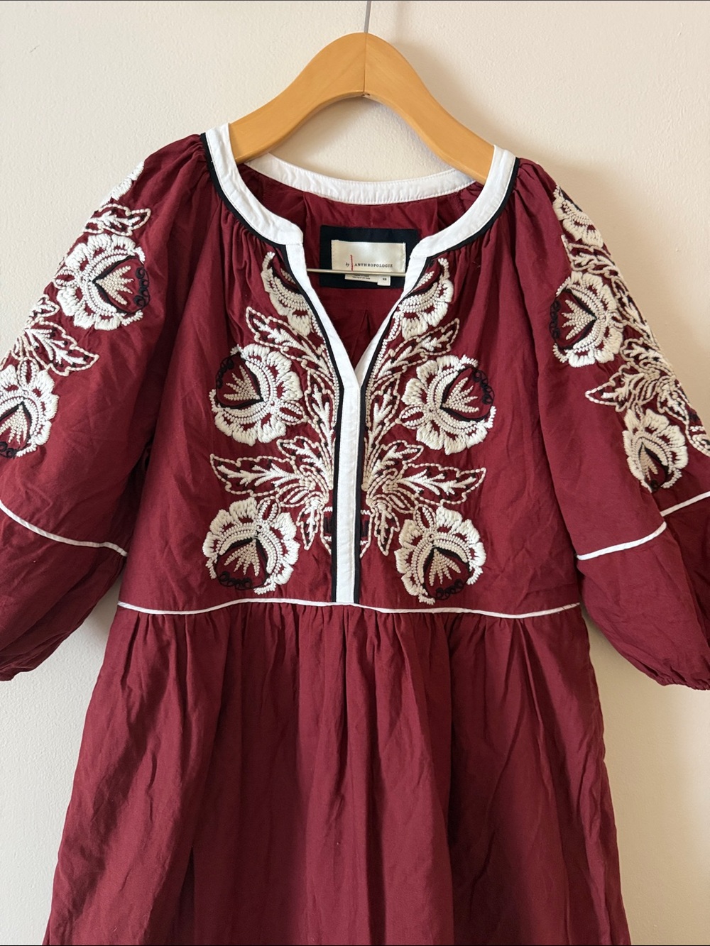 Anthropologie Gretel Embroidered Maxi Dress in Russet Brown Size XS - Picture 4 of 8